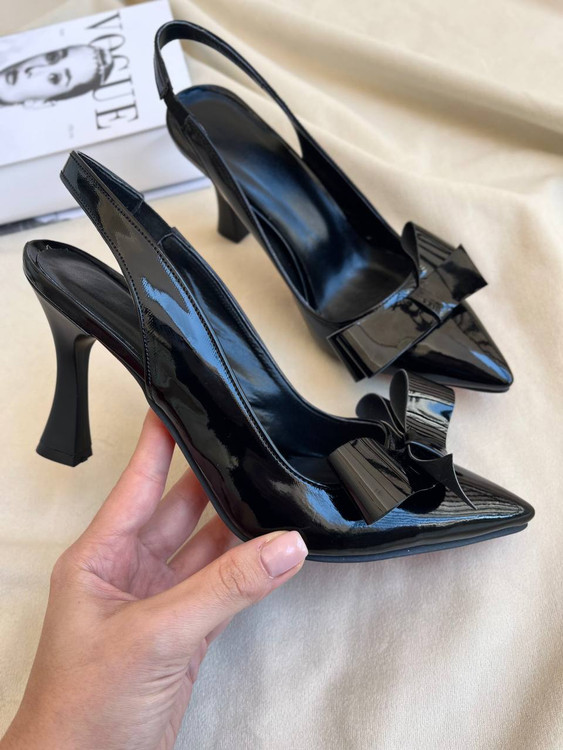 کفش ورنی پاپیونی مشکی