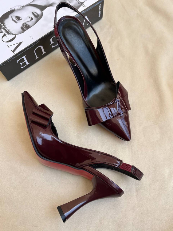 کفش ورنی پاپیونی زرشکی