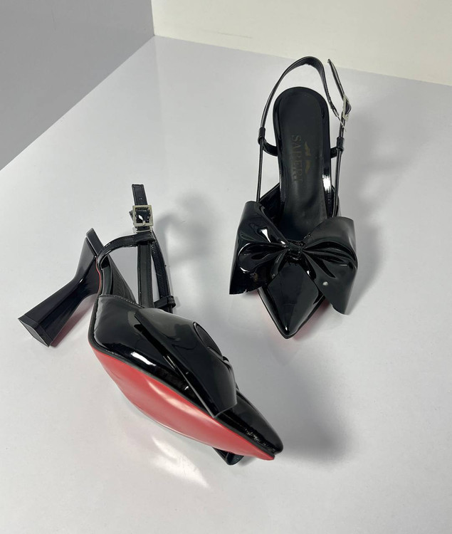 کفش ورنی پاپیونی مشکی