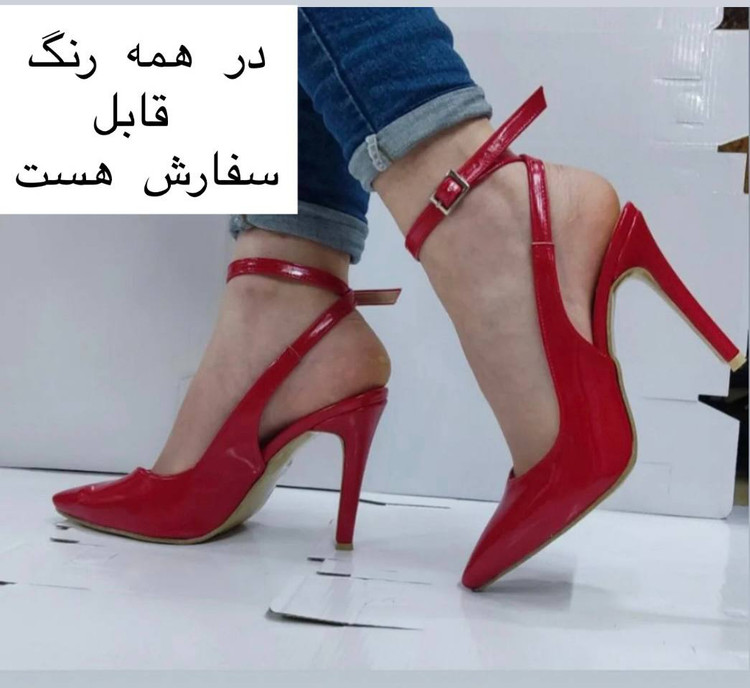 کفش زنانه مجلسی پاشنه بلند دورمچی قرمز